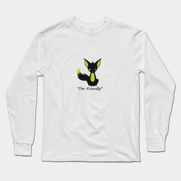 I'm Friendly (Classic Black Fox) Long Sleeve T-Shirt by GGSammy